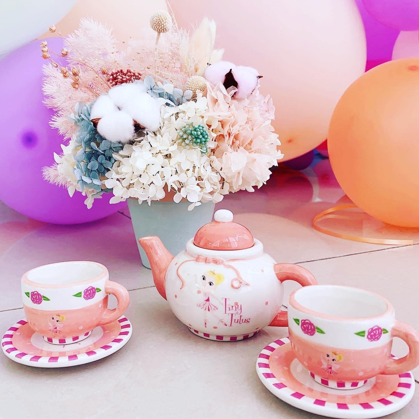 Little Small Teapot And Cup Set Tiny Tutus Ceramic Ballerina Tea