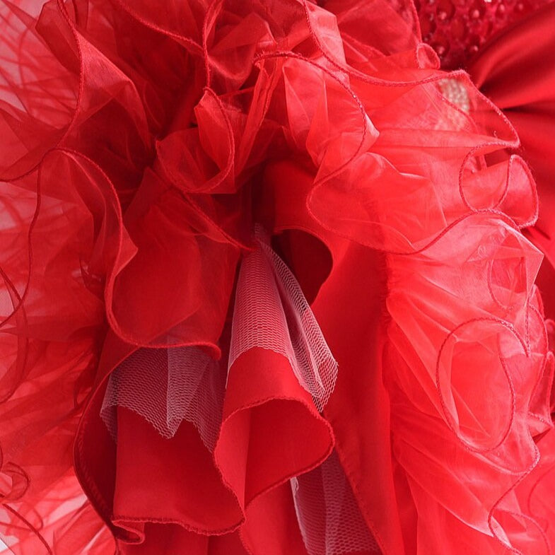 Fairy Floss Red Tutu Party Flower Girl Dress Christmas Dress