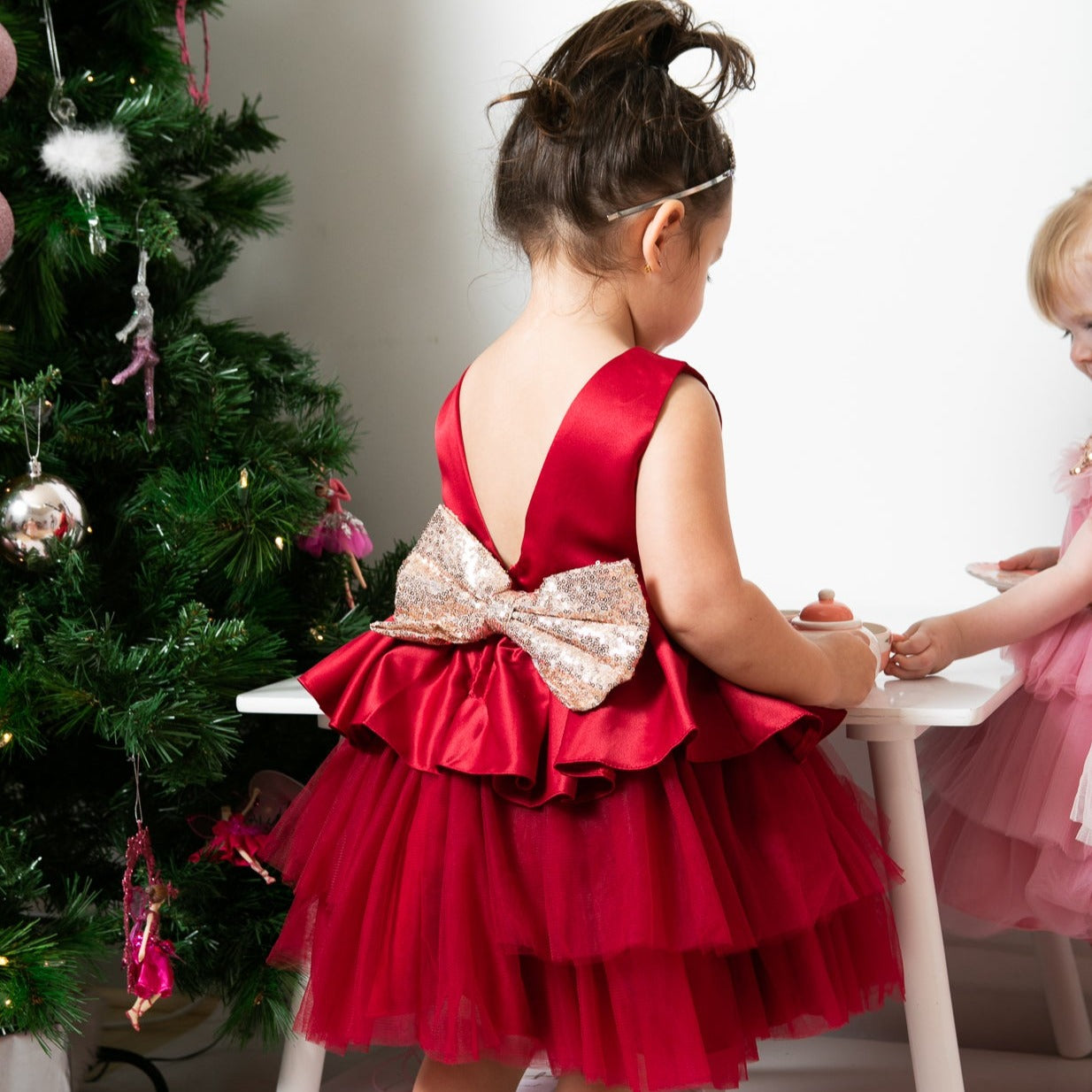 Charlotte Holly Red Tutu Party Dress & Flower Girl Dress Christmas Dress –  Tiny Tutus